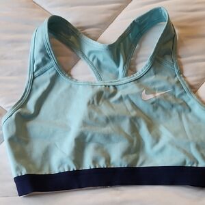 Nike Women's Aqua and Navy Sports Bra